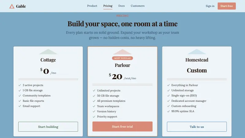 Barbadian Chattel House — Web · pricing