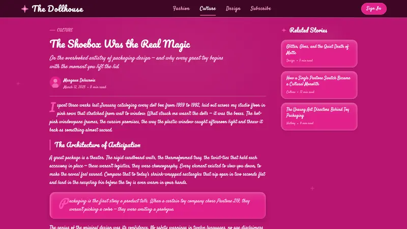 Barbie Hot Pink (Pantone 219) — Web · article