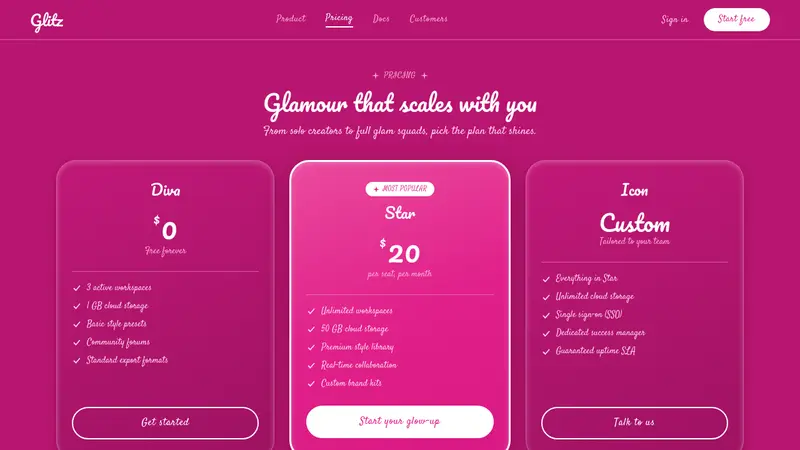 Barbie Hot Pink (Pantone 219) — Web · pricing