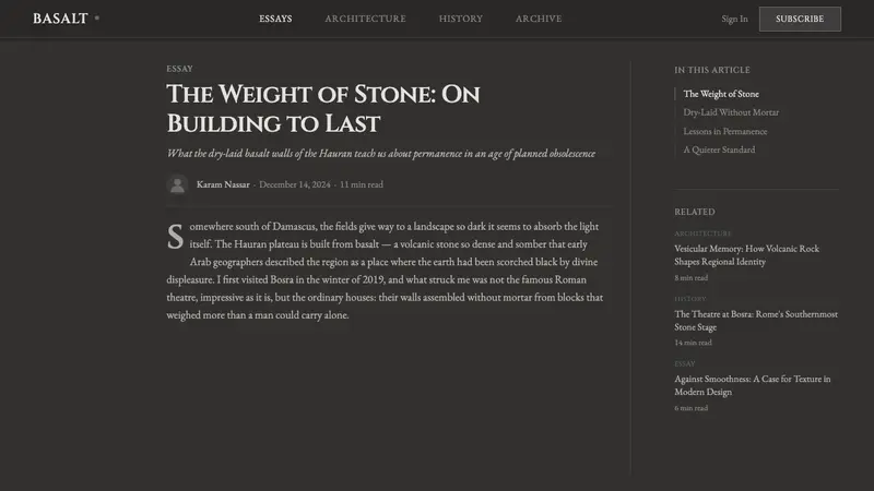 Hauran Basalt Stone — Web · article