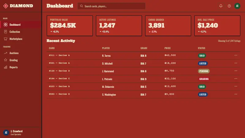 Topps Baseball Card — Web · dashboard