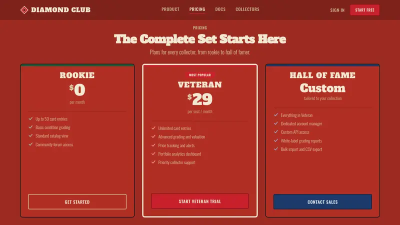Topps Baseball Card — Web · pricing