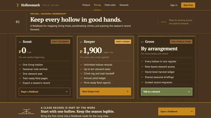 Bashkir Wild Honey — Web · pricing
