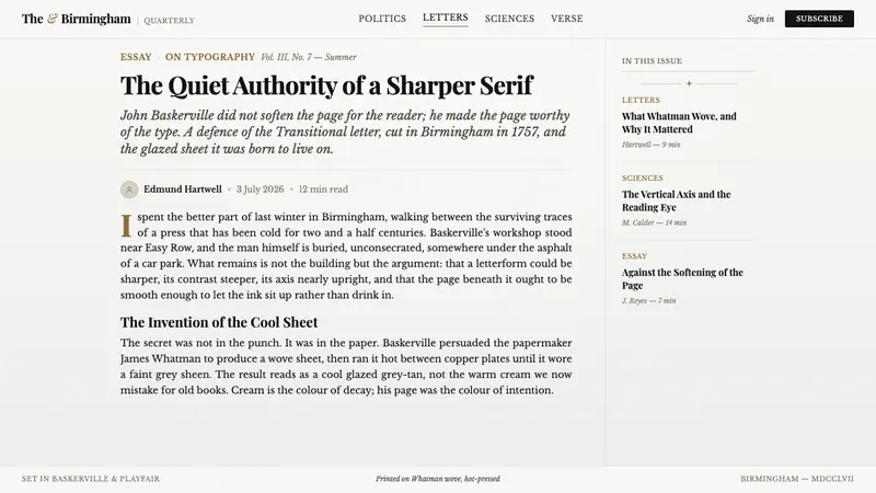 Baskerville Transitional Serif — Web · article