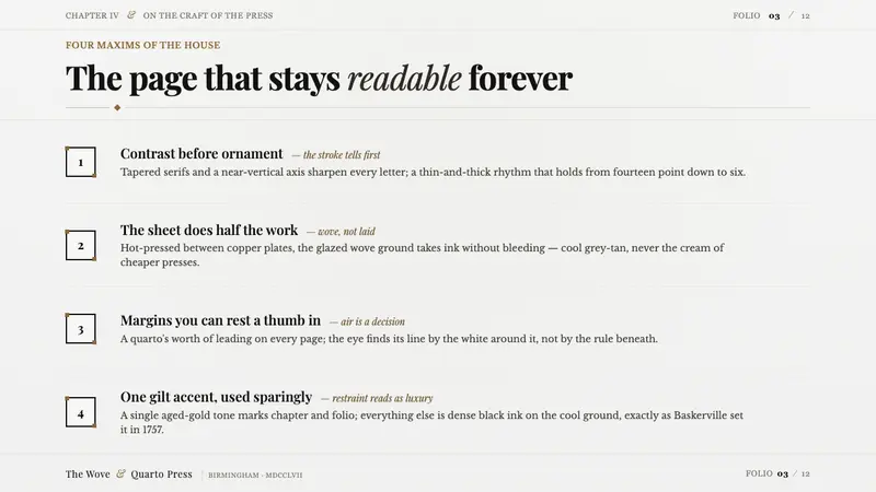 Baskerville Transitional Serif — Slides · content