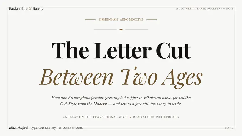 Baskerville Transitional Serif — Slides · cover