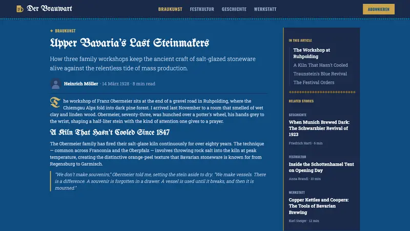 Bavarian Beer Hall — Web · article