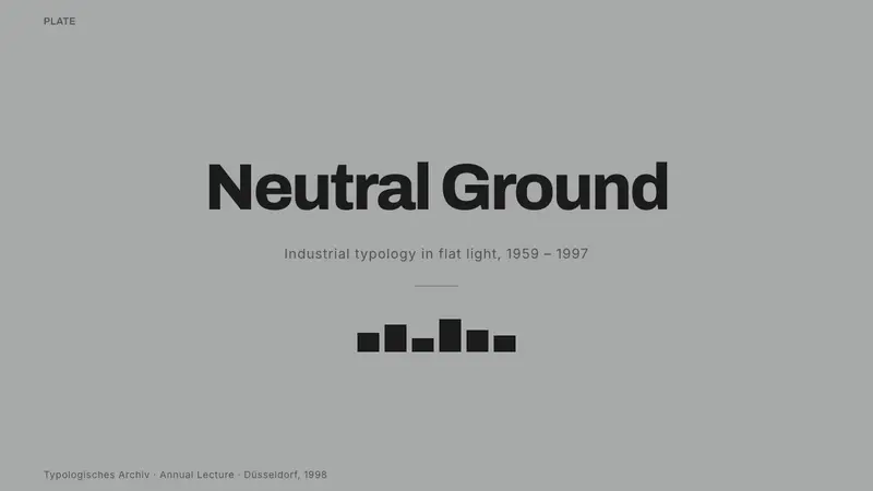 Bechers Industrial Typology — Slides · cover