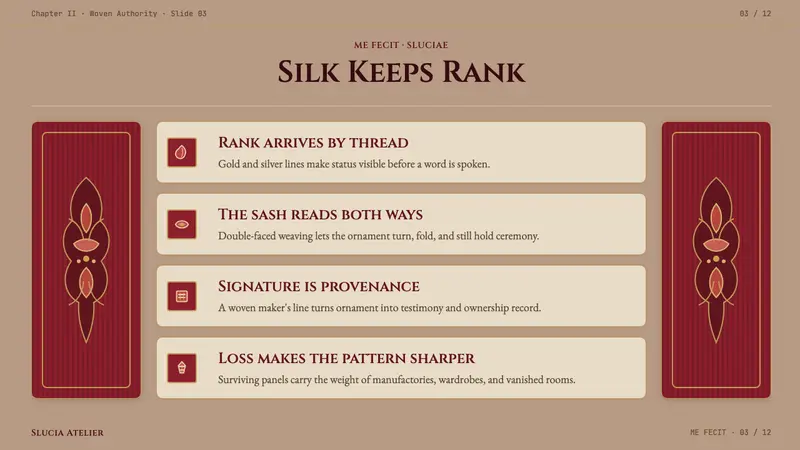 Belarusian Slutsk Sash — Slides · content