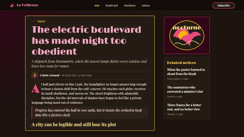 Belle Époque Paris — Web · article