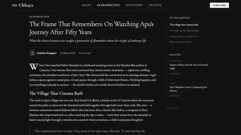 Bengali Art-House Cinema — Web · article