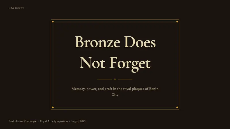 Benin Bronze Oba Court — Slides · cover