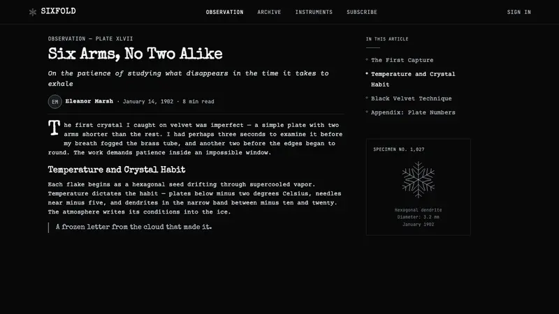 Bentley Snowflake — Web · article