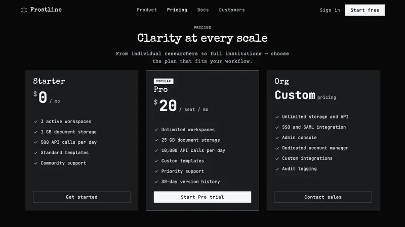 Bentley Snowflake — Web · pricing