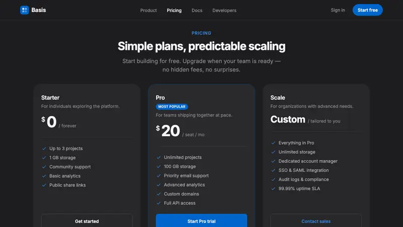 Bento Grid UI — Web · pricing
