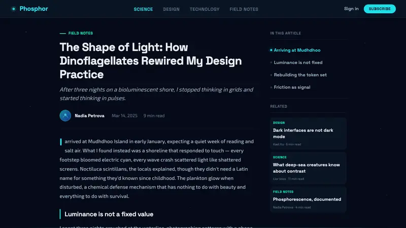 Bioluminescent Shore — Web · article