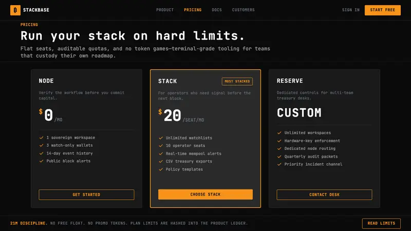 Bitcoin Maximalist Orange — Web · pricing