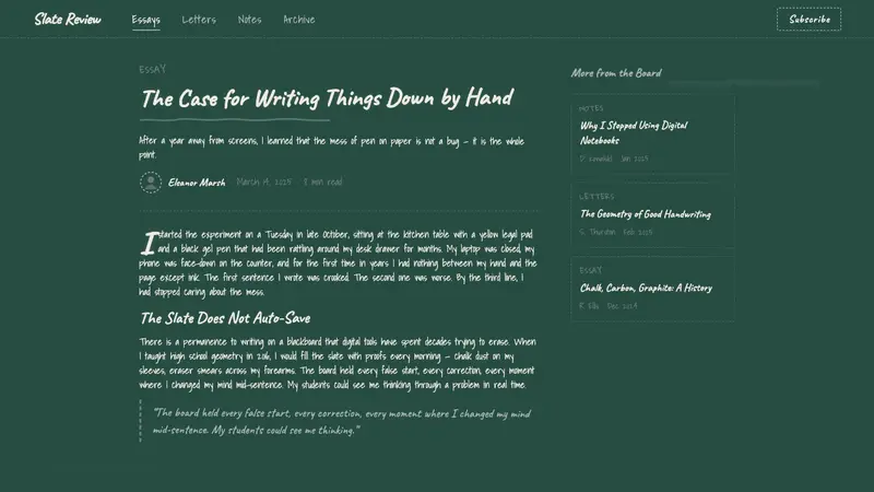 Slate Blackboard Chalk — Web · article