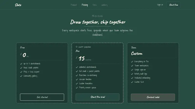 Slate Blackboard Chalk — Web · pricing
