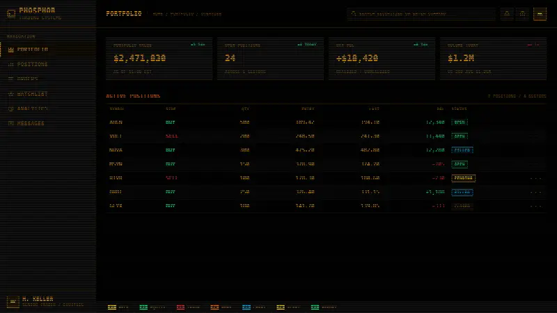 Bloomberg Terminal (Amber CRT) — Web · dashboard