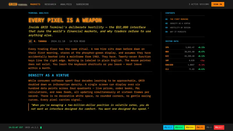 Bloomberg Terminal (CRT Green) — Web · article