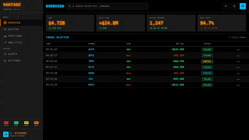 Bloomberg Terminal (CRT Green) — Web · dashboard
