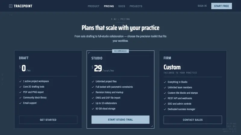 Cyanotype Blueprint — Web · pricing