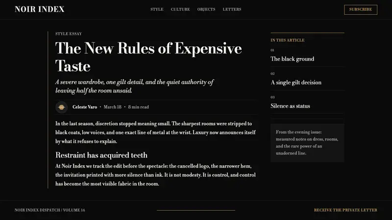 Bodoni Didone Fashion Masthead — Web · article
