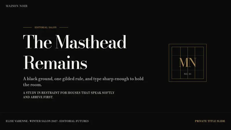 Bodoni Didone Fashion Masthead — Slides · cover