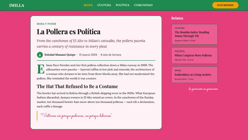 Bolivian Cholita Fashion — Web · article