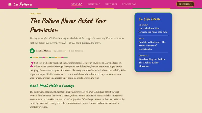 Bolivian Cholita (Bowler-Hat Fiesta) — Web · article