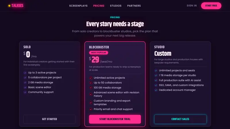 Bollywood Neon Mumbai — Web · pricing