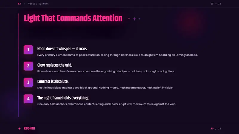 Bollywood Neon Mumbai — Slides · content