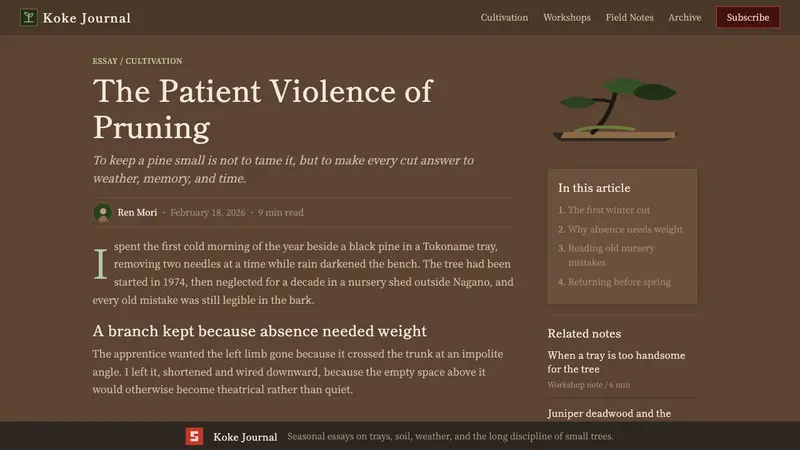Bonsai Cultivation — Web · article