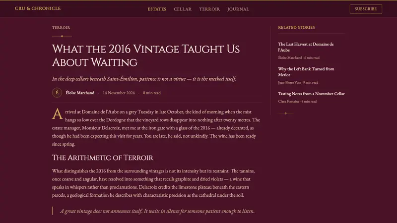 Bordeaux Wine Château — Web · article