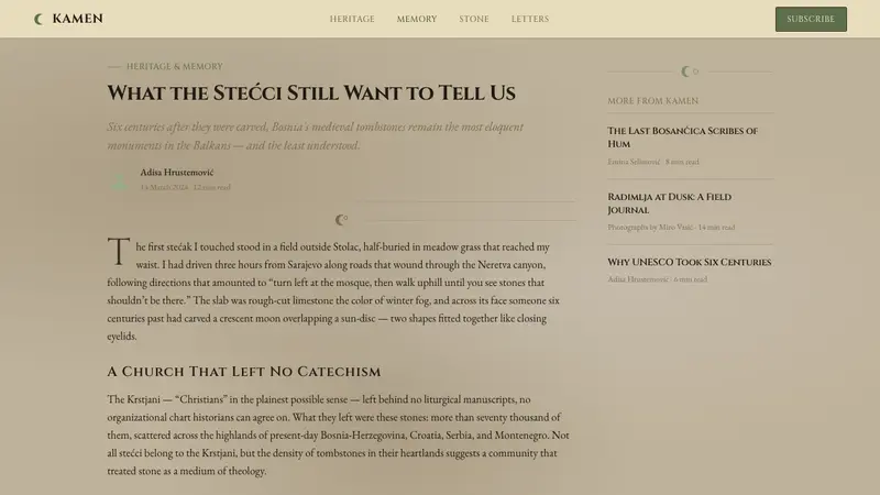 Bosnian Stećak Medieval Tombstone — Web · article
