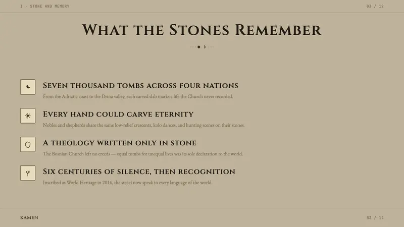 Bosnian Stećak Medieval Tombstone — Slides · content