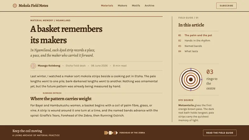 Botswana Coiled Basket — Web · article