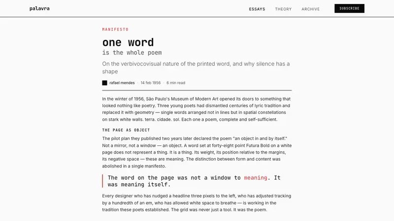 Brazilian Concrete Poetry — Web · article