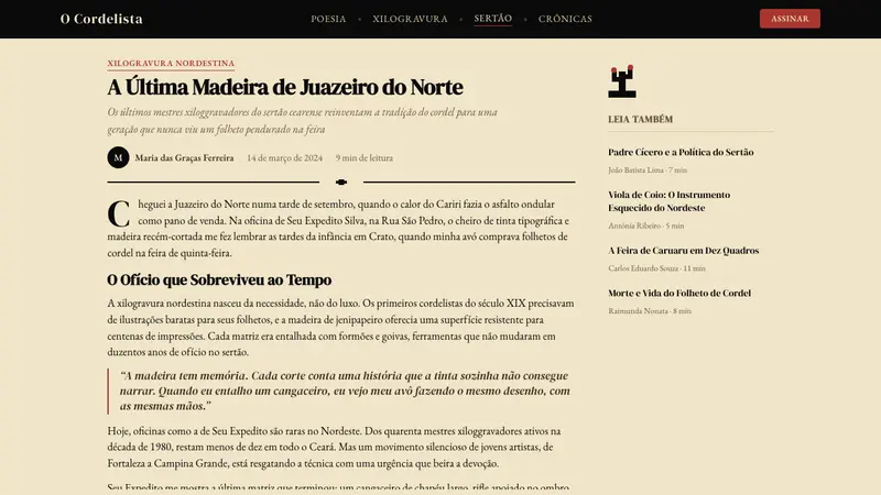 Brazilian Cordel (Northeast Folk Literature) — Web · article