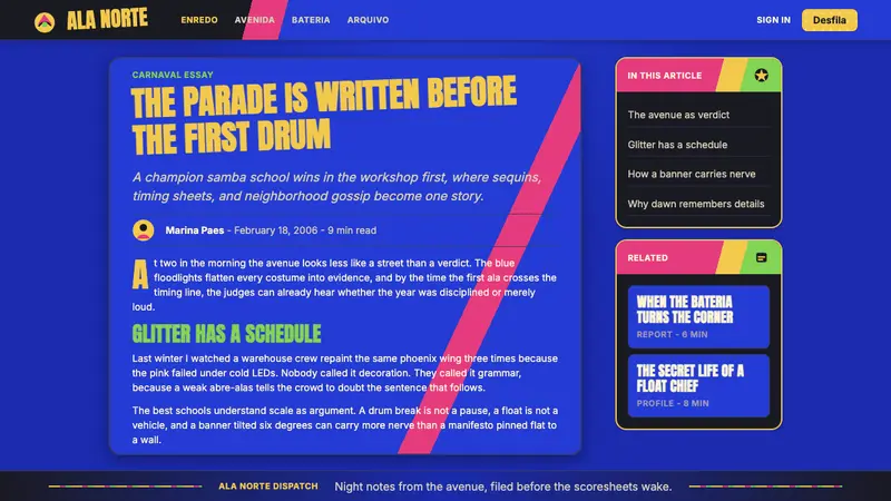 Brazilian Samba School (2000s Carnaval) — Web · article