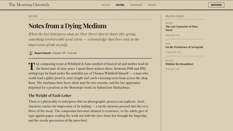 Broadsheet Letterpress — Web · article