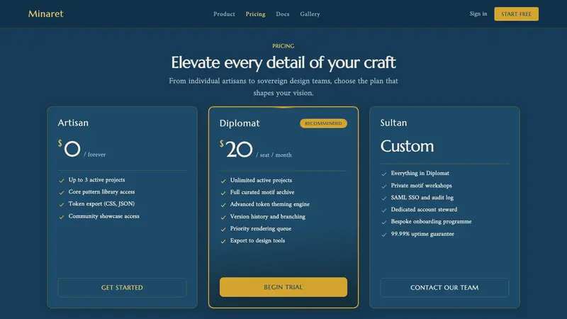Brunei Omar Ali Mosque — Web · pricing