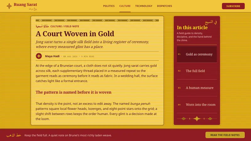 Bruneian Jong Sarat — Web · article