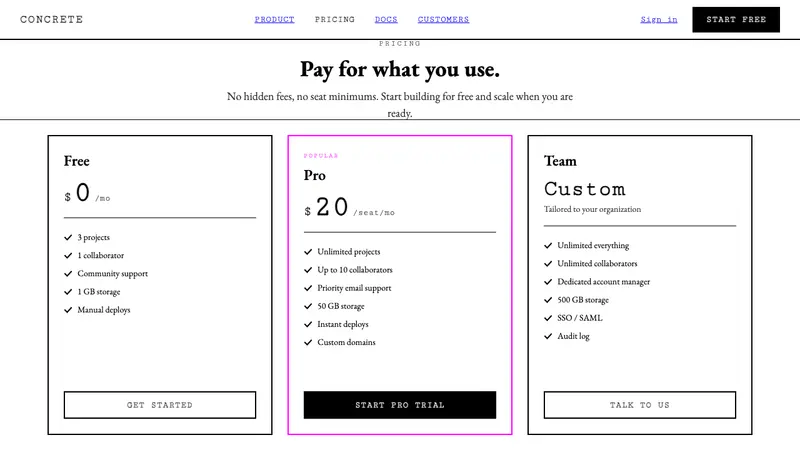 Brutalist Web 2014 — Web · pricing