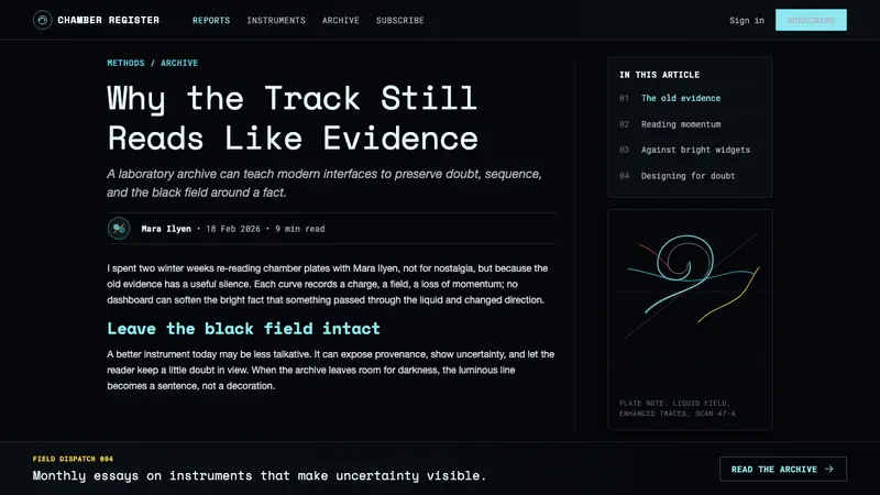 Bubble Chamber Tracks — Web · article