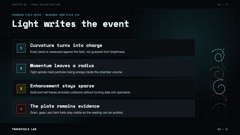 Bubble Chamber Tracks — Slides · content