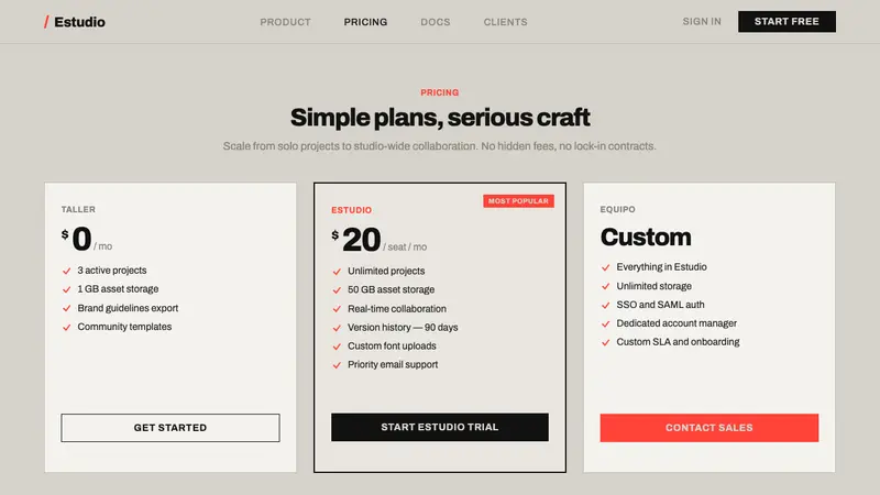 Buenos Aires Branding Studio — Web · pricing