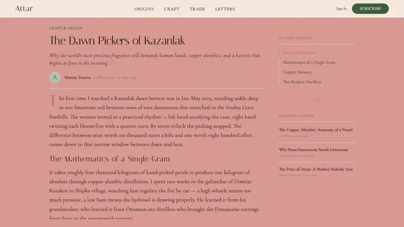 Bulgarian Kazanlak Rose Valley — Web · article