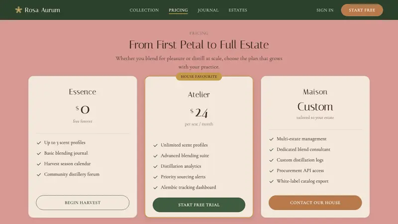 Bulgarian Kazanlak Rose Valley — Web · pricing